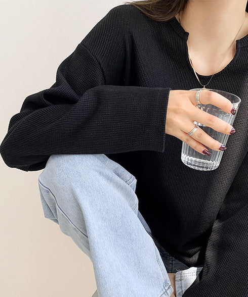 ワッフルロングリラックスTee